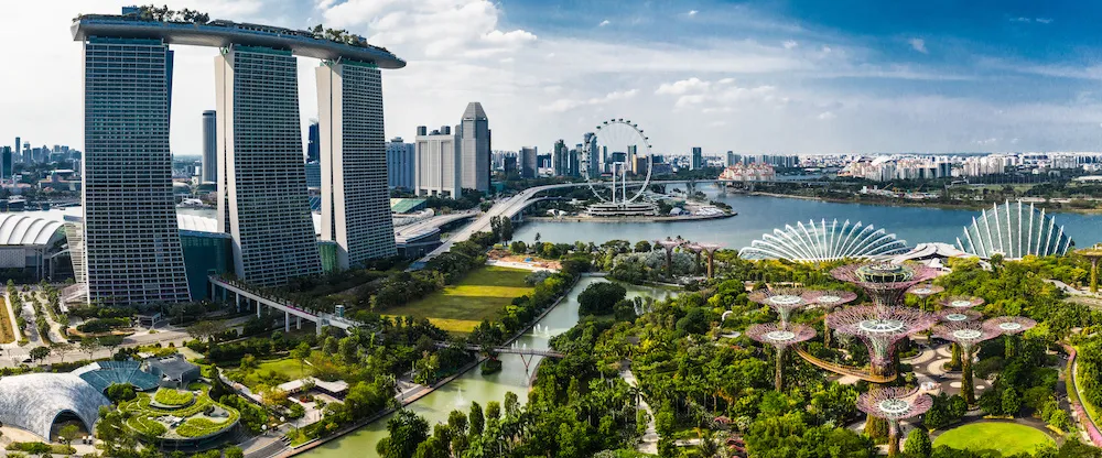 Singapore Garden City aerial shot