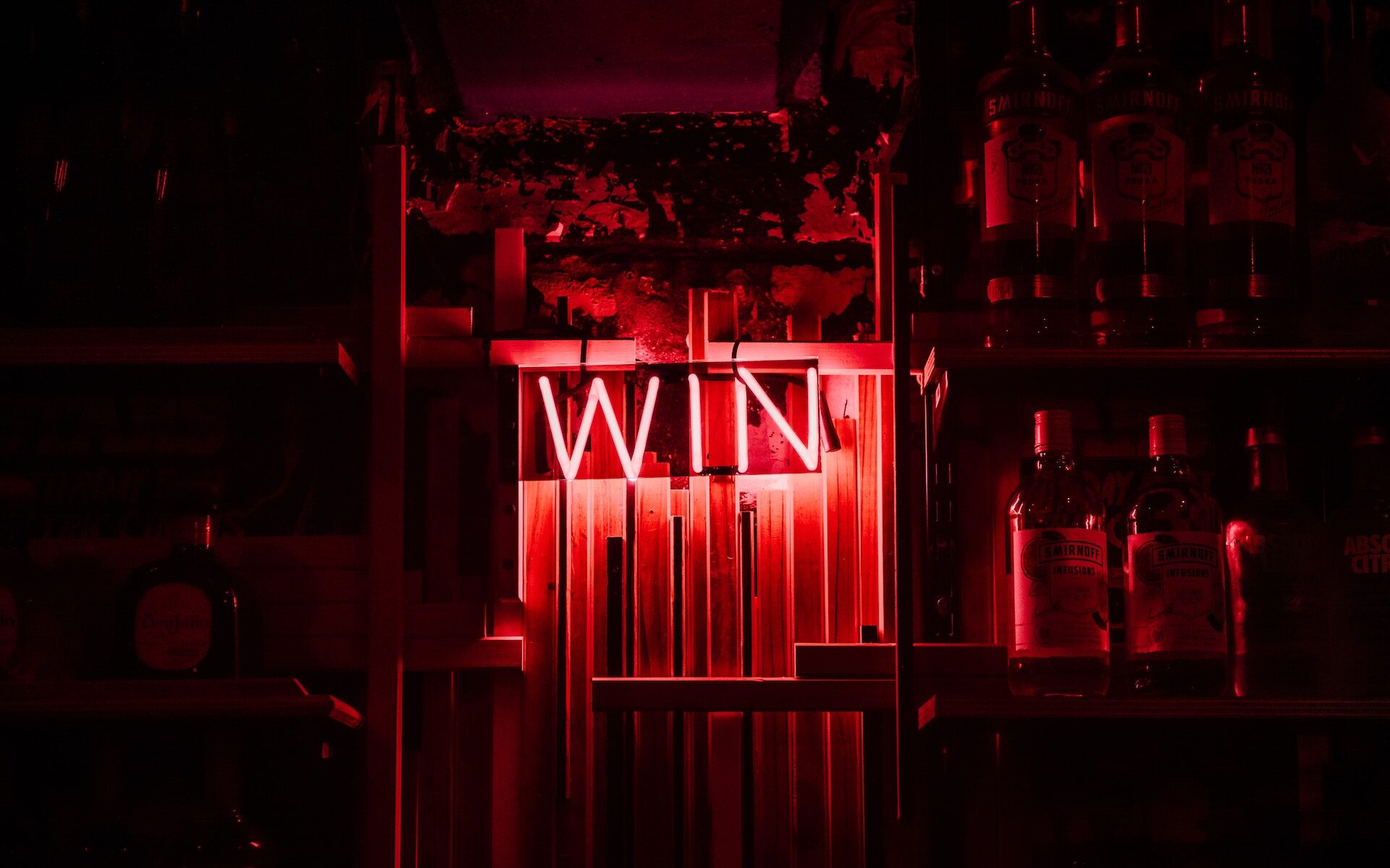 Win neon sign