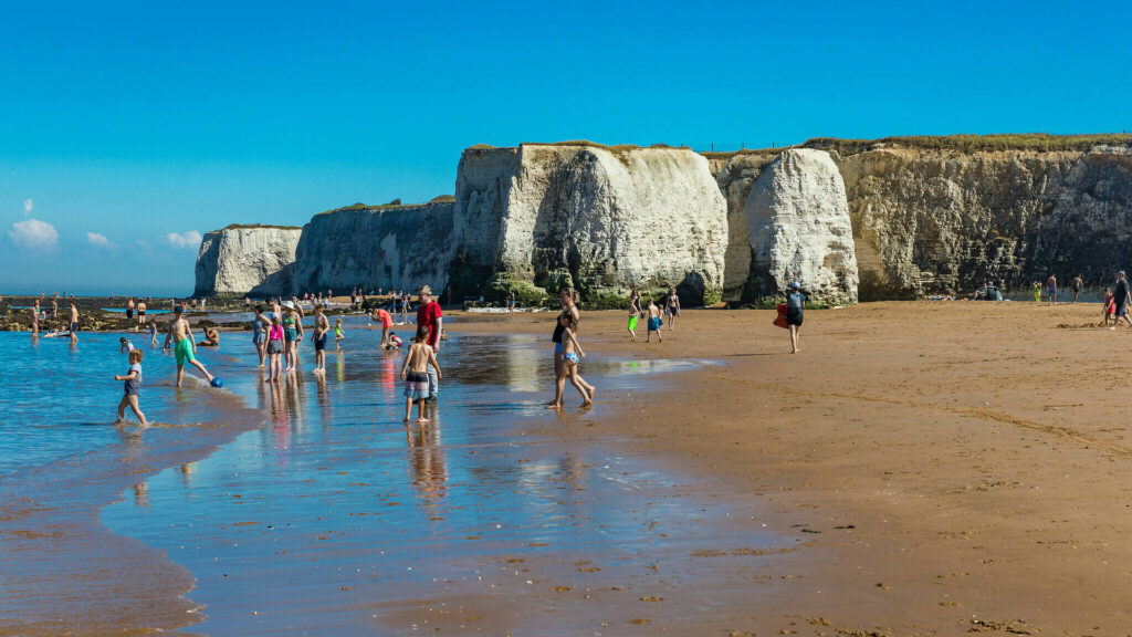 Margate beach with white cliffs